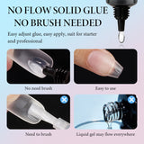 Solid Gel Nail Glue for Nail Tip Press on Nails, Long Glue Lasting 28 Days (Curing Needed), Super Strong Nail Glue for Nail Extension