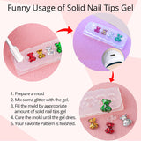 Nail Bond Nail Glue 2 Pcs of 15 ml Solid Nail Tips, Nail Foil Adhesive Glue for Acrylic Nails, Nail Glue Super Strong