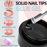 Nail Bond Nail Glue 2 Pcs of 15 ml Solid Nail Tips, Nail Foil Adhesive Glue for Acrylic Nails, Nail Glue Super Strong