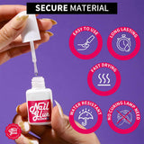 Nail Polish Glue for Press On, 3 Pack Solid Nail Glue Gel for Acrylic Nails, Nail Gem Glue with Nail Files