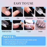 Solid Gel Nail Glue for Nail Tip Press on Nails, Long Glue Lasting 28 Days (Curing Needed), Super Strong Nail Glue for Nail Extension