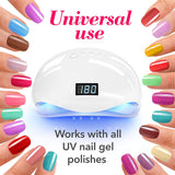 Nail Gel Led with 4 Timers Setting, Nail Gel Polish Dryer 288W, Nail Lamp Light with 57 pcs LEDs