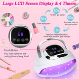 The Best Gel Nail Lamp 268W UV Light with 60pcs Beads, at Home Nail Dryer with 4 Timers and Automatic Sensor