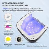 UV LED Nail Lamp Cordless 48W Best Rechargeable Nail Dryer Machine with 4 Timer Setting for Nail Polish