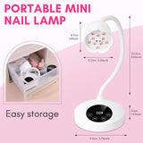 Mini UV Nail Lamp, 10W Rechargeable UV Light Nails for Gel Polish, Professional Nail Lamp with Auto Sensor & 4 Timer