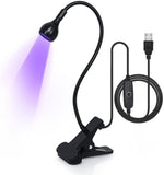 3W Mini Gelish LED Lamp with Gooseneck, Portable Clamp Gel Nail Light with USB Charge