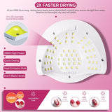 Best at-home Gel Nail Lamp 288W Nail Table Light for Gel Polish Nail Tech Lamp with 63 Beads for Gel Nails Design