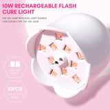 Mini UV Nail Lamp, 10W Rechargeable UV Light Nails for Gel Polish, Professional Nail Lamp with Auto Sensor & 4 Timer