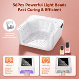 Best Cordless Manicure Lamp 108W, Professional LED Nail Gel Dryer with 36 Beads, Rechargeable UV Light for Salon & Home