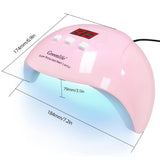 Nail Light 54W Portable Professional Curing Lamp for Gel Nails LED Light Lail Lamp