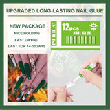 Nail Repair Glue For Nail Tips, 12 PCS Nail Glue for Acrylic Nails, The Best Nail Glue for False Nails Tips 0.07OZ/PCS