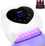 Cordless GelNail Light 72W Rechargeable Nail Dryer with 5 Timer Setting UV Gel Nails with Cute Heart Shape Large LCD Display