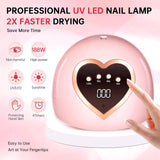Nail Dryer Desk Lamp Machine 188W Best Gel Nail Lamp for Home Solan Gel Polish Lamp with 4 Timers Setting