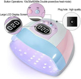 Nail Dryer Machine for Regular Polish 220W LED UV Curing Lamp with 45 Beads Nail Light for Desk with LCD Touch Display Screen