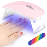 6W LED Curing Lamp for Nails Gel Nail Dryer with USB Curing Lamp Professional Nail Art Tool Accessory