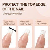 Acrylic Press Ons150Pcs, French Manicure Press On Nails, French Square 3 in 1 Pre-French Gel Tips