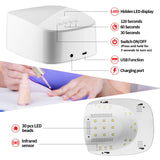 60W Rechargeable Cordless LED Light Nail Lamp with USB Port for Charging Phone and Nail Drill