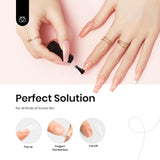 5 In 1 Gel Nail Glue and Base Gel Kit for Acrylic Nails,2 Pcs 15ml Brush on Nail Glue