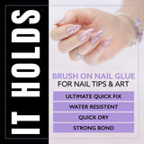 Best Strongest Nail Glue for Press On Nails, 8ml Gel Polish Glue, Strongest Fake Nail Glue for Nail Tips (Pack of 2)