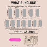 24 Pcs Best Rated Press On Nails Long Square, Durable Press On Nails French False Nail Tips, False Nails With Glue for Women and Girls
