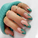 6 Packs (144 Pcs) Good Quality Press On Nails Medium, Coffin Press On Nails with Adhesive Tabs