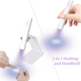 Professional UV Nail Lamp Nail Light with 2 Timers Mini U V LED Nail Lamp Handheld with Stand Rechargeable USB Cordless