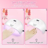 UV Nail Lamp Best with 3 Timers Nail Dryer Professional Nail UV Light for Gel Polish with Adapter