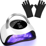 UV Light Lamp Nails 120W Nail Dryer with UV Gloves Kit for Gel Nails Gel Lamp Professional for Home
