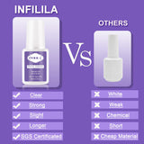 Professional Brush on Nail Glue on acrylic nails Best Press on Nail Glue Long Lasting 7ML/0.23OZ