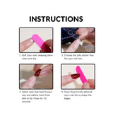 24Pcs Stick On Gel Nails, The Best Press On Nails with 3D Heart, Pearl Star Nail Charms Design Long Lasting Press On Nails for Women