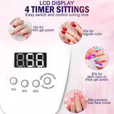 Gel Manicure Table Lamp Led Light 168 Watt for Nail Art UV Curing Light for Nails with 4 Timers Setting & Auto Sensor