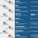 Electric Nail Buffer 21pcs Bits Sets, Nail Efile Bit Kit for Acrylic Nails, Electric Nail Drill Machine for Manicure Pedicure