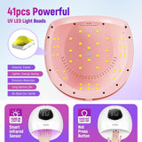 82W UV Professional Nail Lamp Fast Curing Gel Nail Polish with 3 Timers and LCD Display