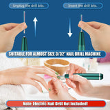 Electric Nail Buffer 21pcs Bits Sets, Nail Efile Bit Kit for Acrylic Nails, Electric Nail Drill Machine for Manicure Pedicure