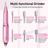 Professional Electric Nail File Nails Kit for Manicure Gel, Professional Nail Drill Machine with Sanding Bands