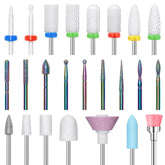 24Pcs Drill Nail Kit Set, 3/32” Ceramic Diamond Electric Drill Nail File Bits, Good Electric Nail Drill Bit Kit