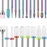 Electric Nail Buffer 21pcs Bits Sets, Nail Efile Bit Kit for Acrylic Nails, Electric Nail Drill Machine for Manicure Pedicure
