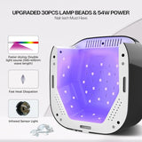 54W Professional Best Gel Nail Lamp for Gel Polish with Large LCD Touch Screen