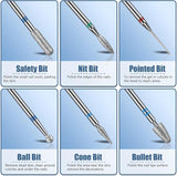 Electronic File For Nails 13PC Bits Set, Drill Bits for Nails, Safety Nail Drill Bits for Women Nails Tools