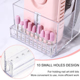 10 Holes Mini Acrylic Nail Drill Bits, Transparent Nail Dremel For Acrylic Nails, Cuticle Bit For Nail Drill