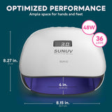 UV Light Lamp for Nails 48W with 4 Timer Settings, Nail Dryer for Gel Polish