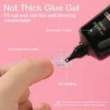 Best Fake Nail Glue 40ml Lamp Curing Needed Super Glue for Nails Extension Fake Nail Tips