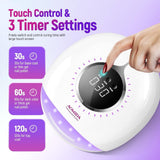 82W UV Professional Nail Lamp Fast Curing Gel Nail Polish with 3 Timers and LCD Display