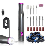 Electric Manicure And Pedicure Set 22000 RPM, Portable Nail File Kit with LED Light for Acrylic