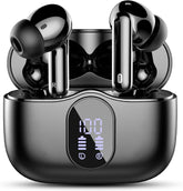 Ear Buds with Noise Cancelling Mic, 36H Playtime & IP7 Waterproof, Black