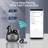 Ear Buds with Noise Cancelling Mic, 36H Playtime & IP7 Waterproof, Black