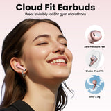 Lightweight Bluetooth Earbuds, 48H Playtime & Deep Bass-Rose Gold Color