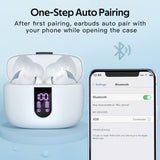 Wireless Headphones In Ear with LED Display, IPX5 Waterproof for Sports