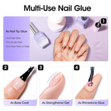 4 in 1 LED UV Nail Glue for Acrylic Nails Best Glue on Acrylic Nails Long Lasting for 28+ Days