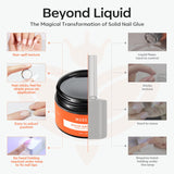 30 g Nail Glue for Gel Nails Long-Lasting Strong Adhesion Solid Gel Nail Glue Need UV Light Cured